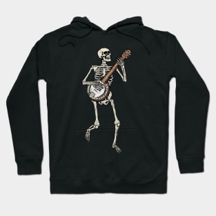 Retro Dancing Skeleton Banjo Vintage Graphic Hoodie